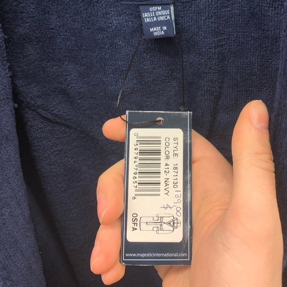 Majestic Terry Velour Bathroom Dress Blue - Picture 3 of 3